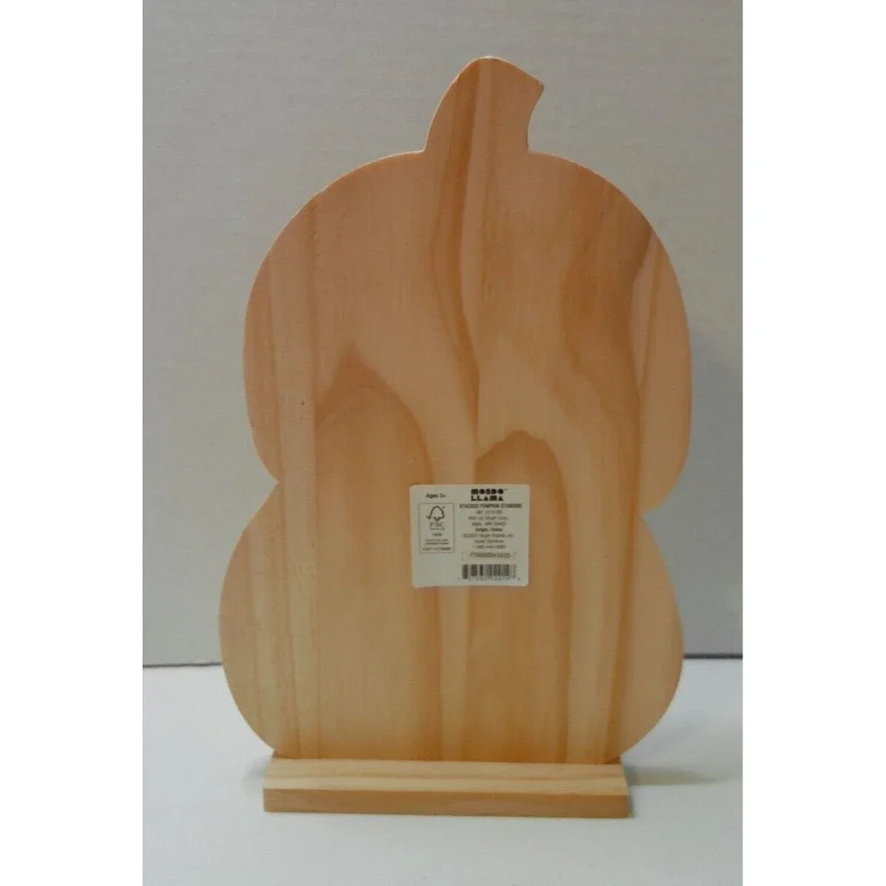 Target Mondo Llama Halloween Craft Raw Wood Routed Stacked Pumpkin Free Standing